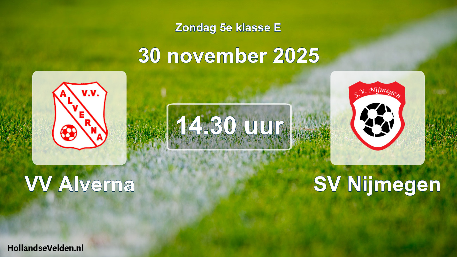 Geplande wedstrijd: VV Alverna - SV Nijmegen (30 november 2025)