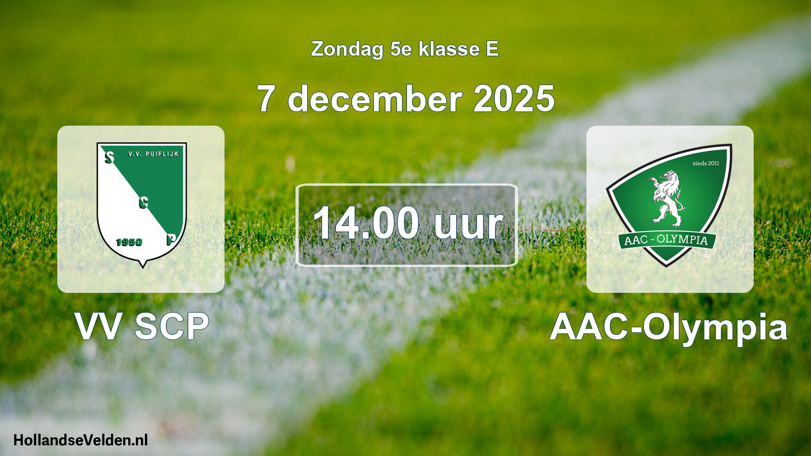 Scheduled Match: VV SCP - AAC-Olympia (7 December 2025)