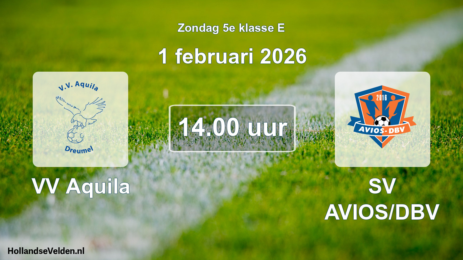 Geplande wedstrijd: VV Aquila - SV AVIOS/DBV (1 februari 2026)