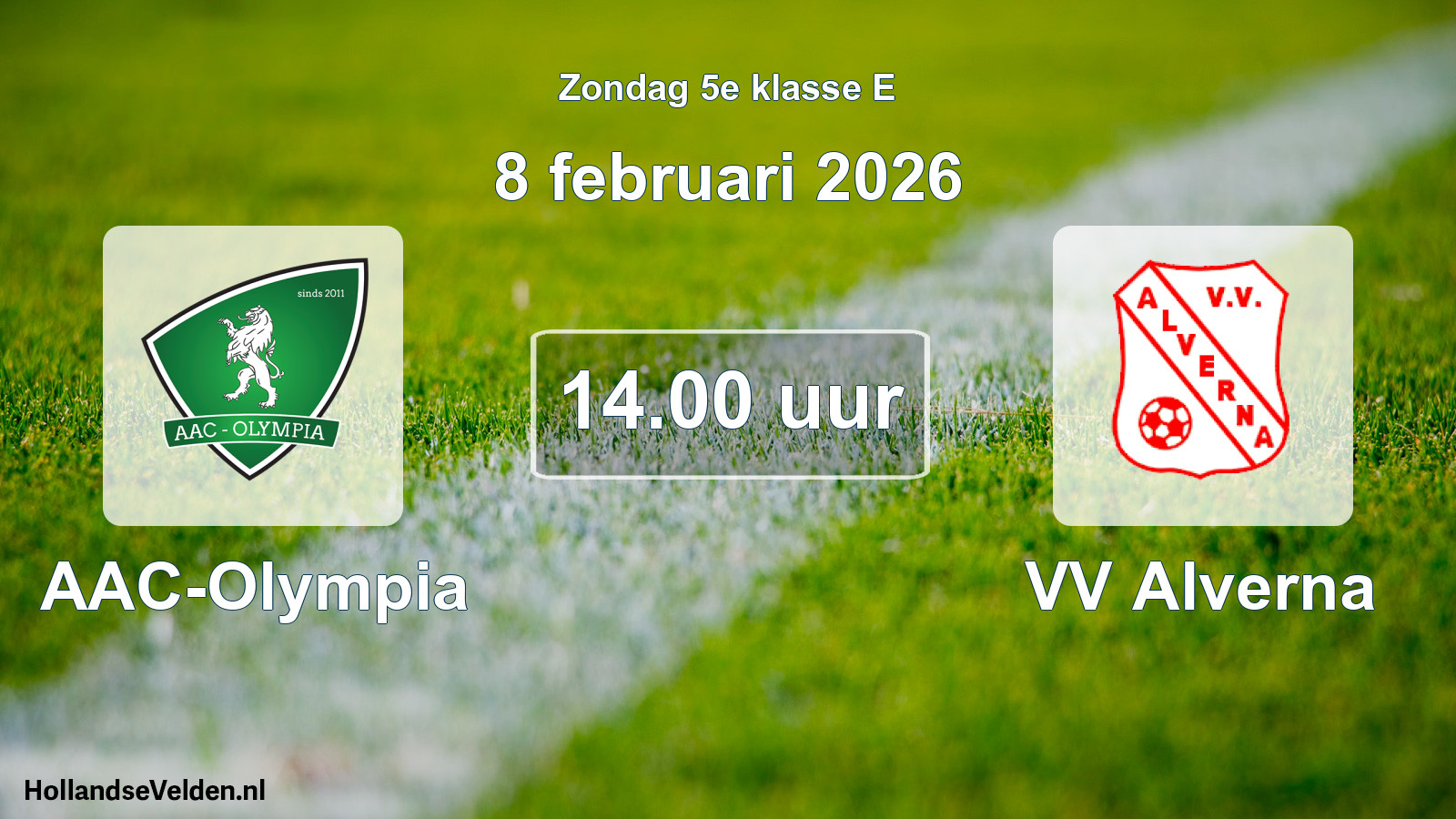 Geplande wedstrijd: AAC-Olympia - VV Alverna (8 februari 2026)