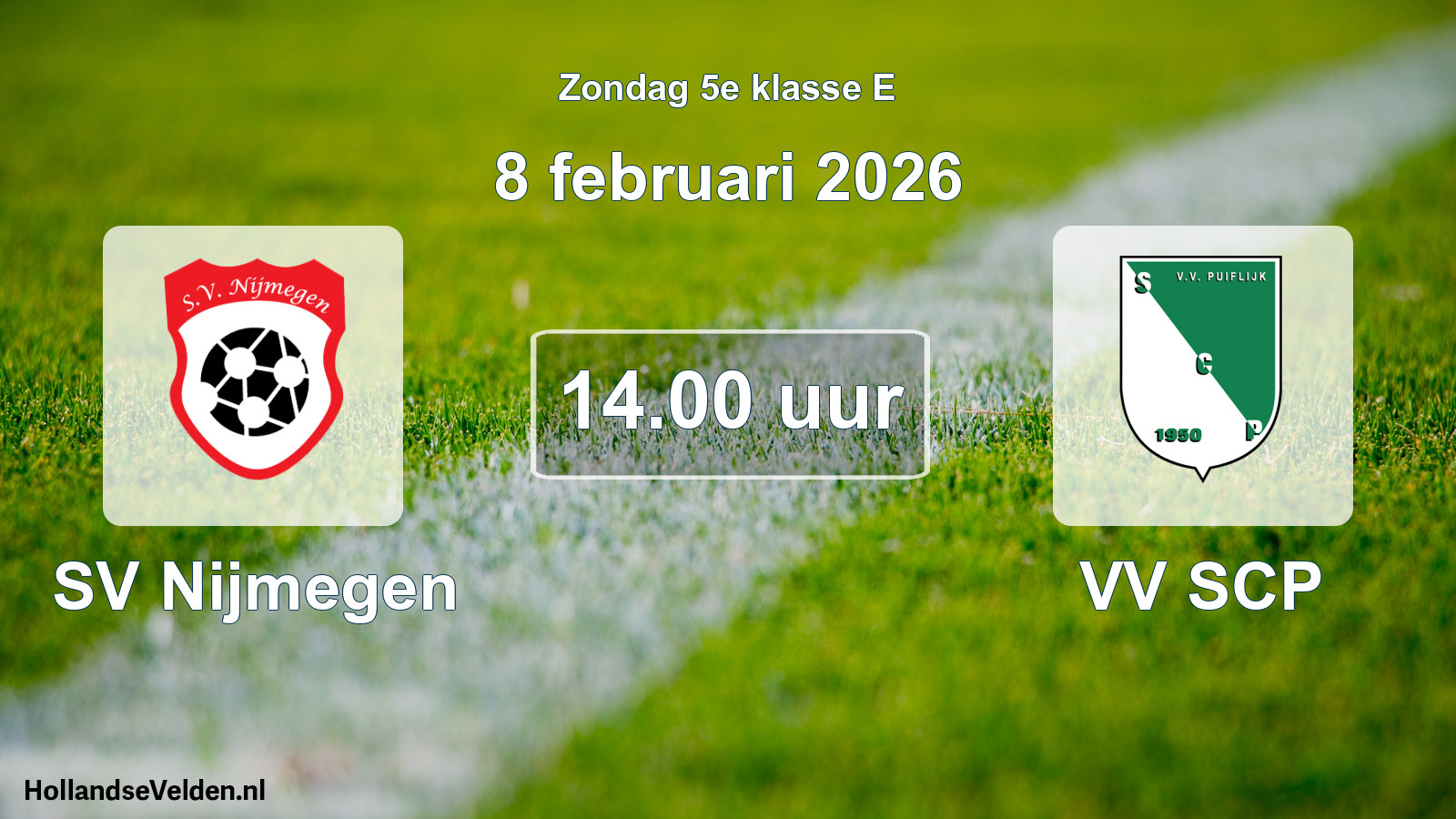 Geplande wedstrijd: SV Nijmegen - VV SCP (8 februari 2026)