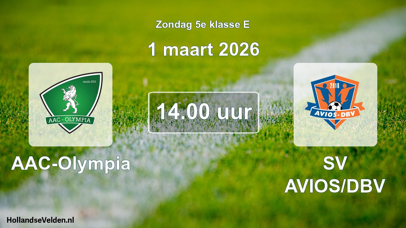 Geplande wedstrijd: AAC-Olympia - SV AVIOS/DBV (1 maart 2026)