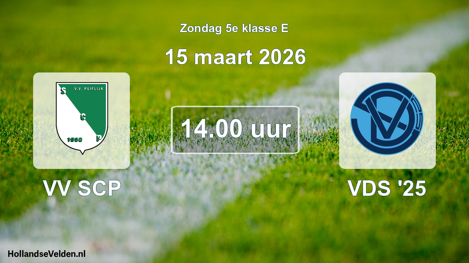 Geplande wedstrijd: VV SCP - VDS '25 (15 maart 2026)