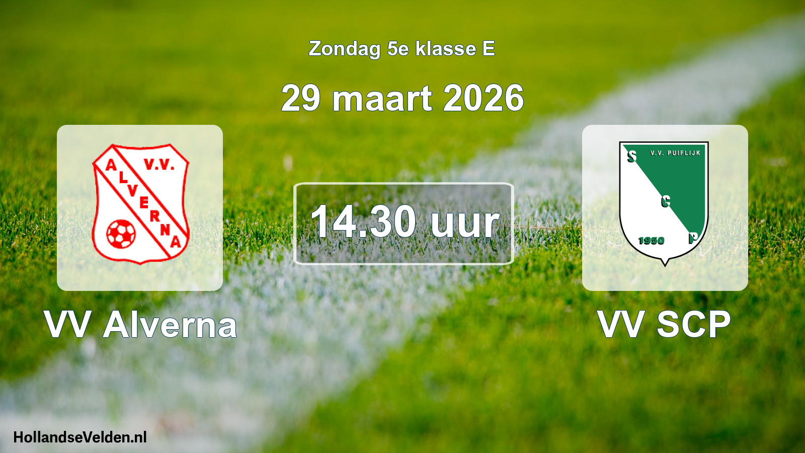 Scheduled Match: VV Alverna - VV SCP (29 March 2026)