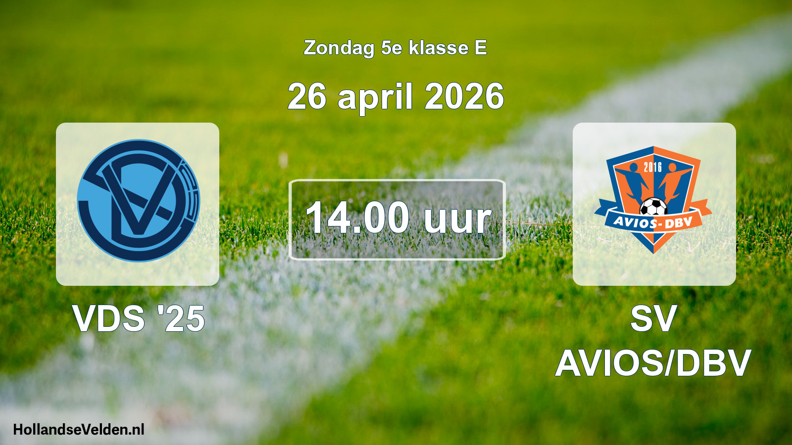 Geplande wedstrijd: VDS '25 - SV AVIOS/DBV (26 april 2026)
