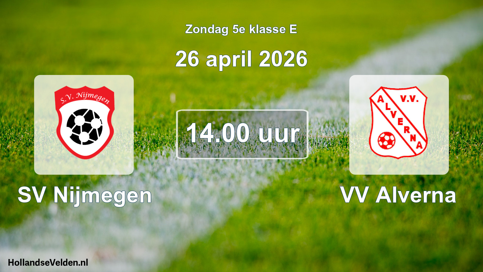 Geplande wedstrijd: SV Nijmegen - VV Alverna (26 april 2026)
