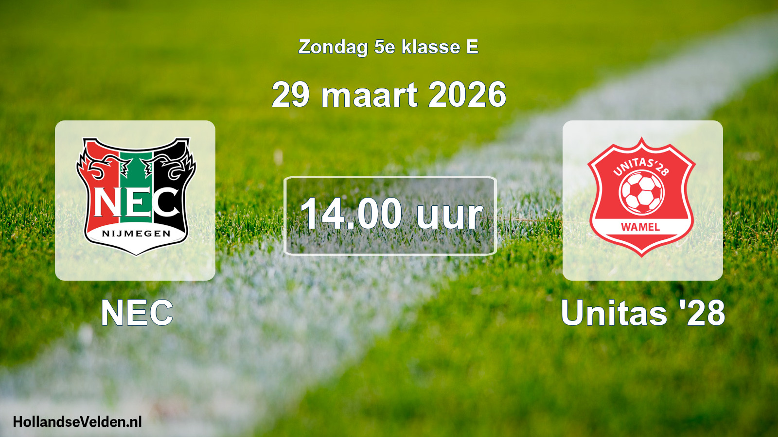 Geplande wedstrijd: NEC - Unitas '28 (29 maart 2026)