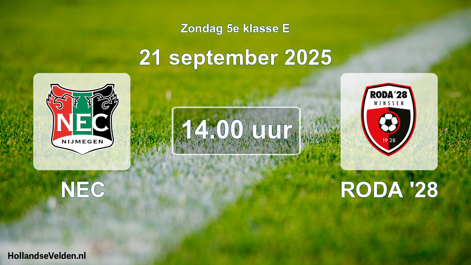 Scheduled Match: NEC - RODA '28 (21 September 2025)