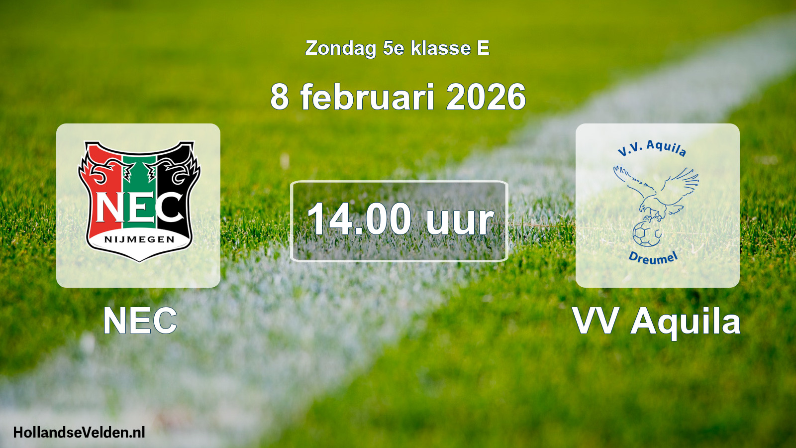 Scheduled Match: NEC - VV Aquila (8 February 2026)
