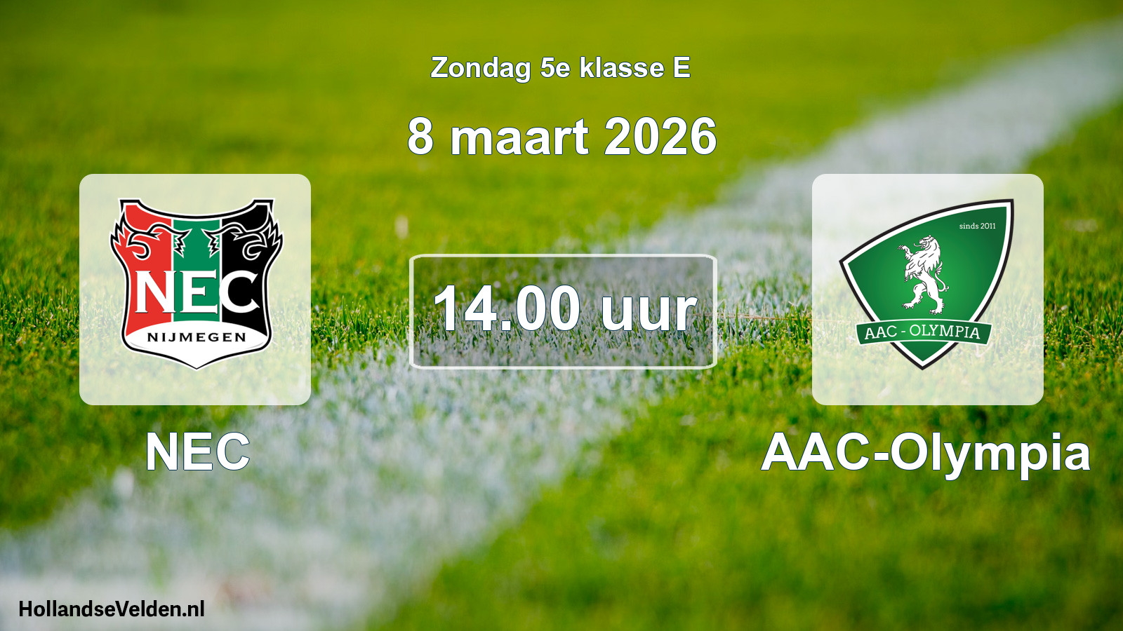 Geplande wedstrijd: NEC - AAC-Olympia (8 maart 2026)