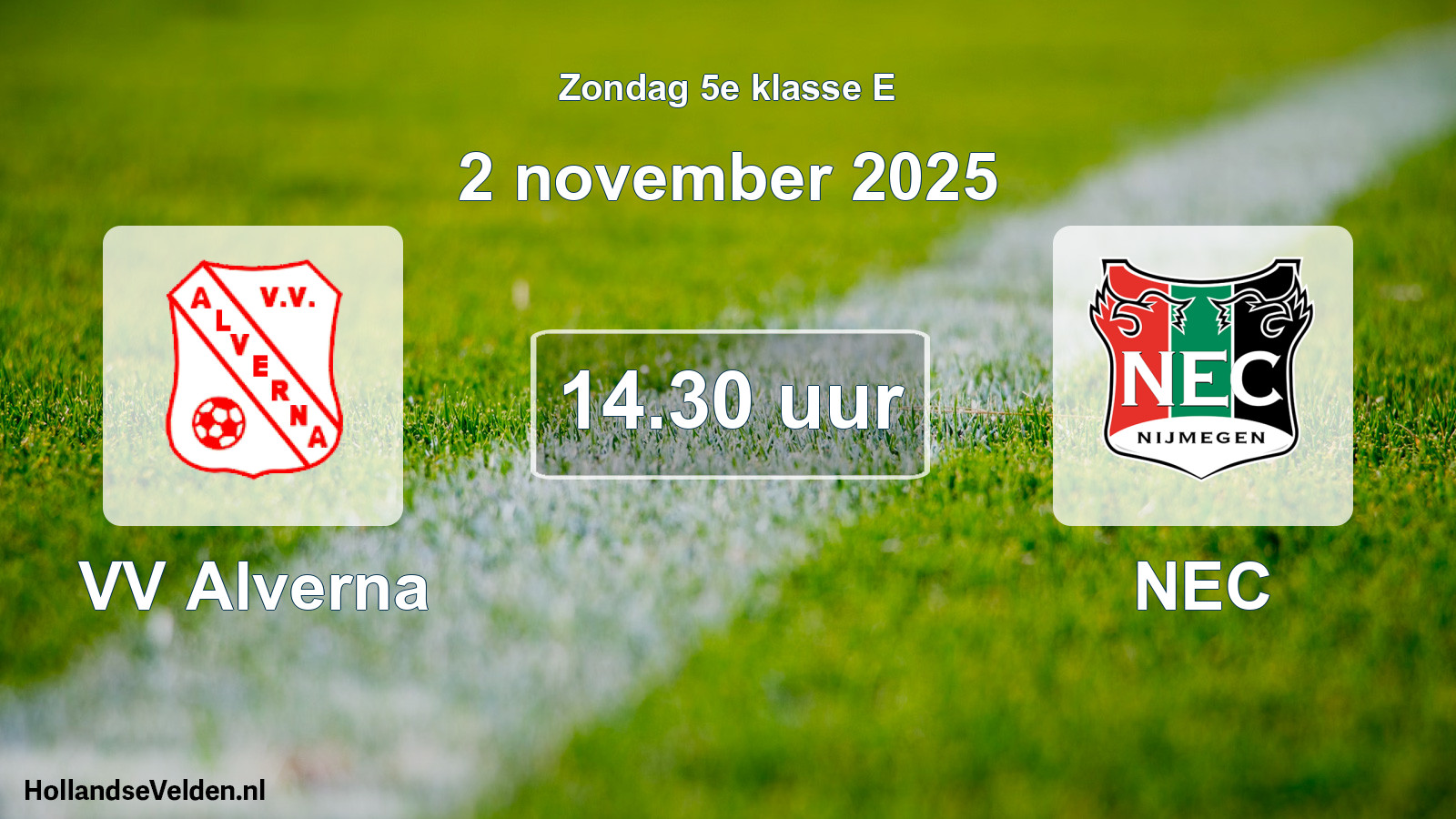 Geplande wedstrijd: VV Alverna - NEC (2 november 2025)