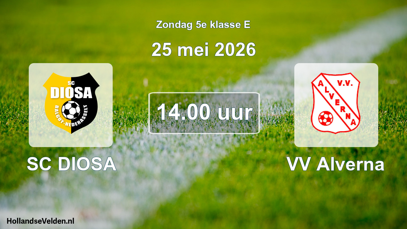 Geplande wedstrijd: SC DIOSA - VV Alverna (25 mei 2026)