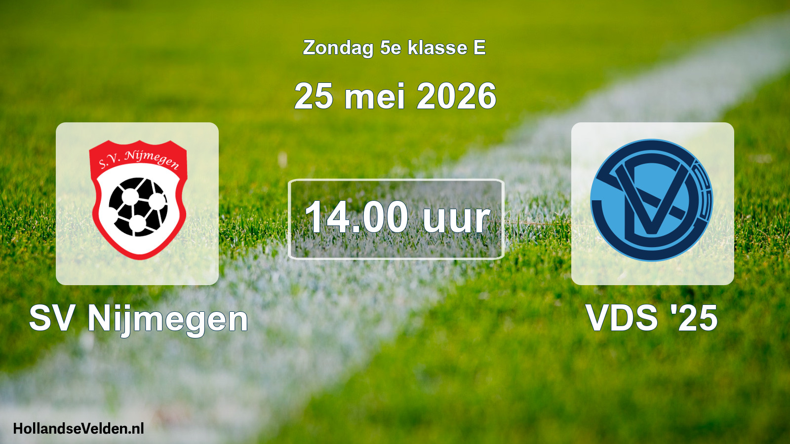 Geplande wedstrijd: SV Nijmegen - VDS '25 (25 mei 2026)