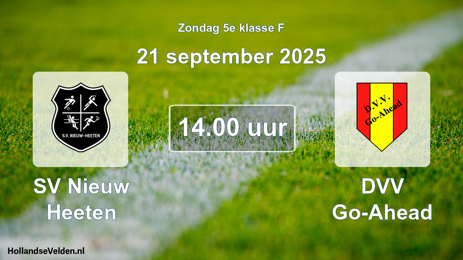 Scheduled Match: SV Nieuw Heeten - DVV Go-Ahead (21 September 2025)