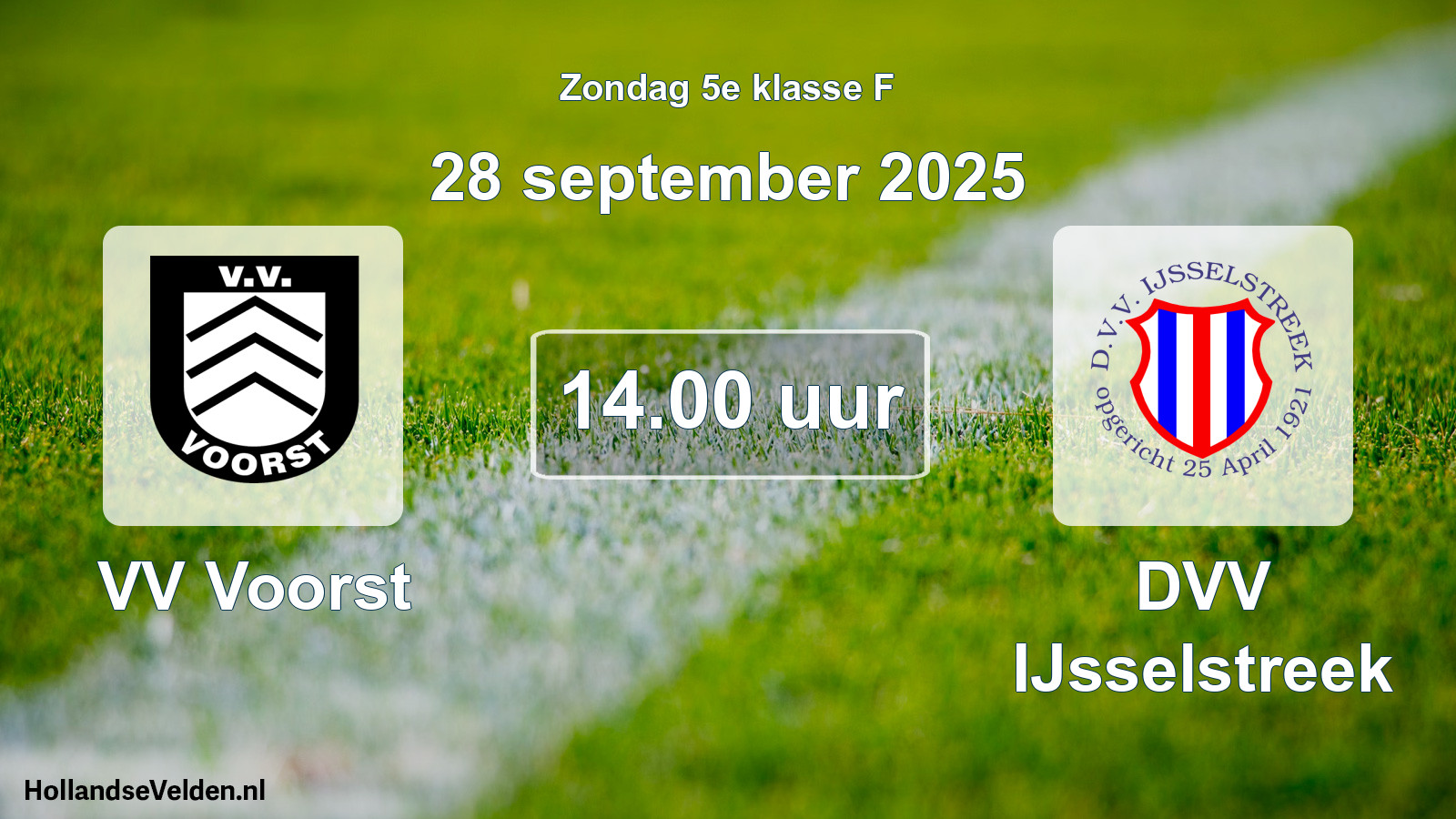 Scheduled Match: VV Voorst - DVV IJsselstreek (28 September 2025)