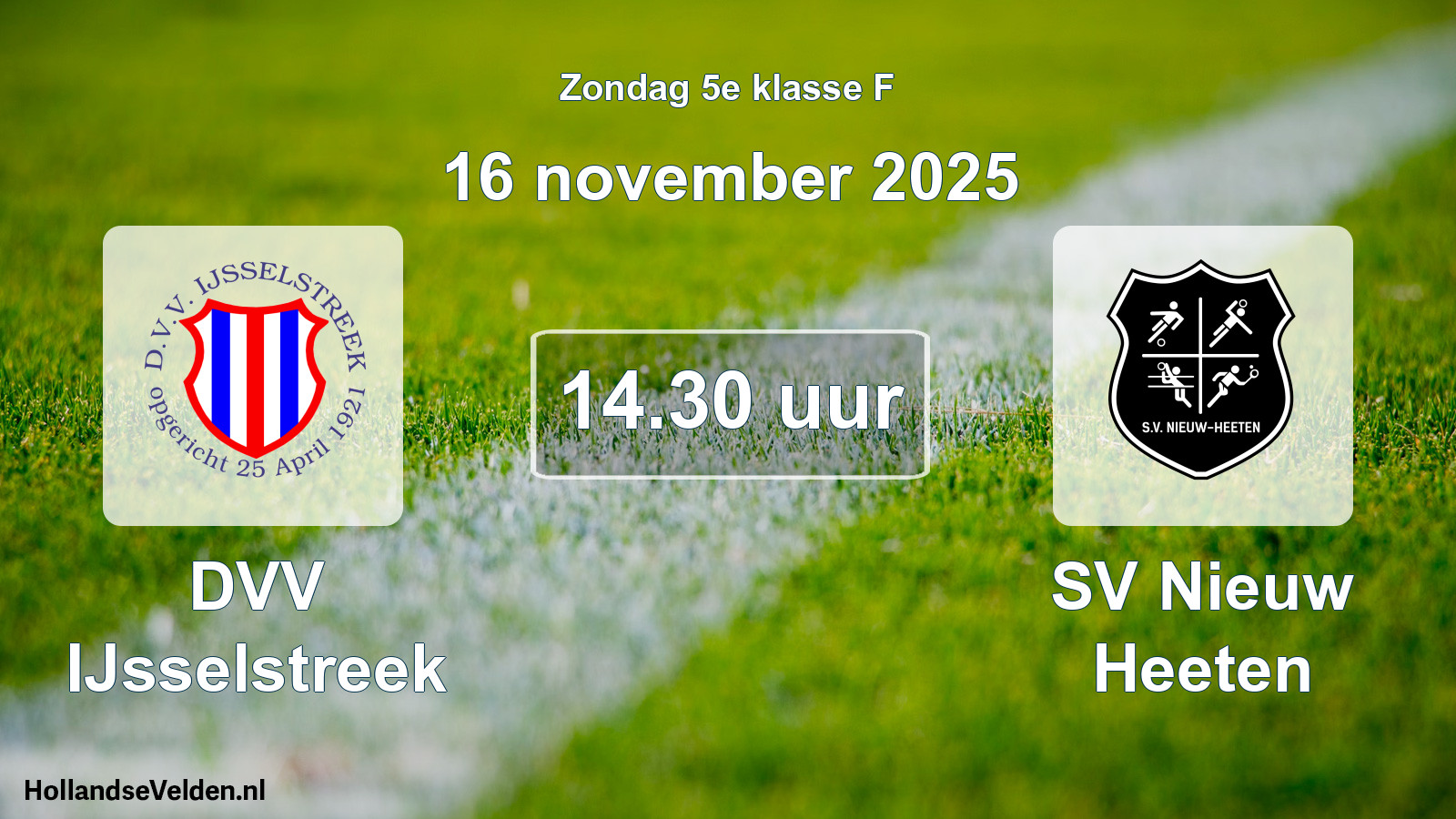 Scheduled Match: DVV IJsselstreek - SV Nieuw Heeten (16 November 2025)
