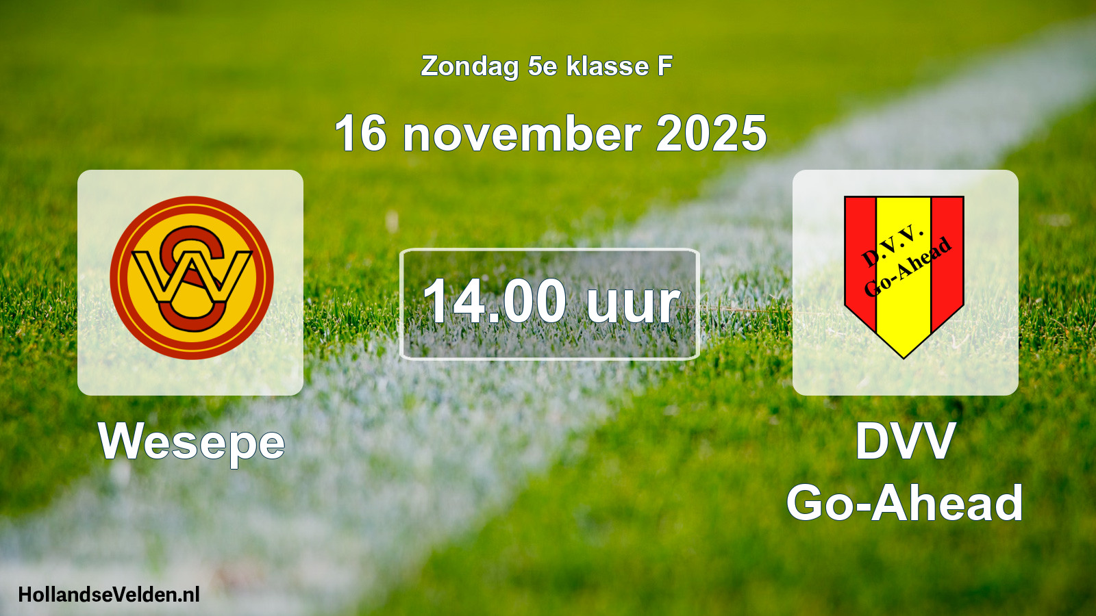 Scheduled Match: Wesepe - DVV Go-Ahead (16 November 2025)
