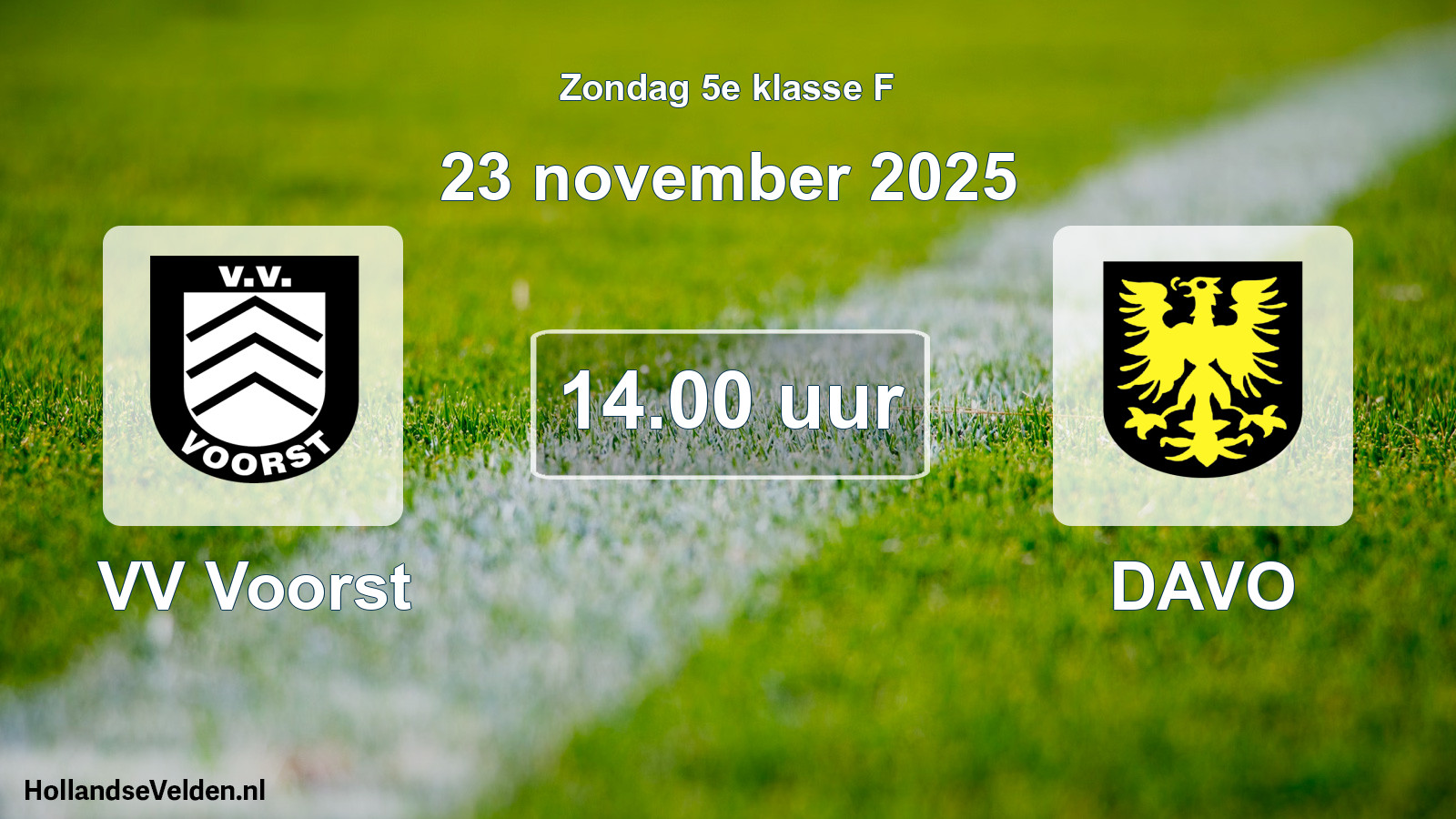Scheduled Match: VV Voorst - DAVO (23 November 2025)