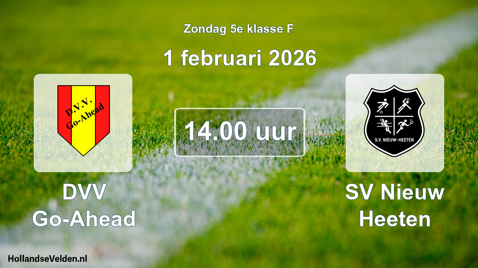 Scheduled Match: DVV Go-Ahead - SV Nieuw Heeten (1 February 2026)