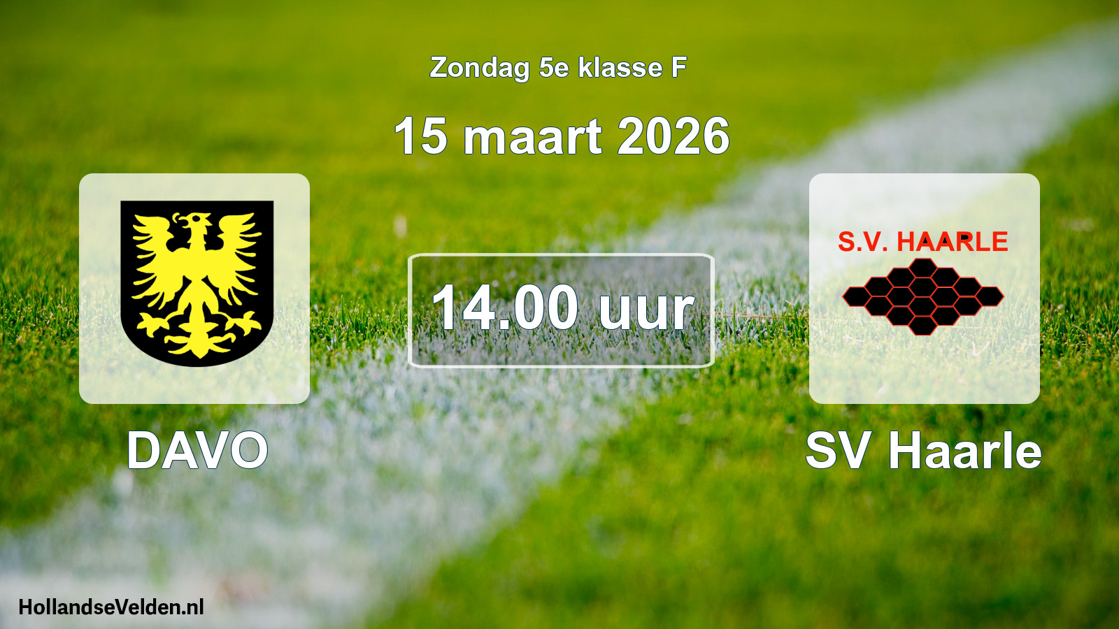 Scheduled Match: DAVO - SV Haarle (15 March 2026)