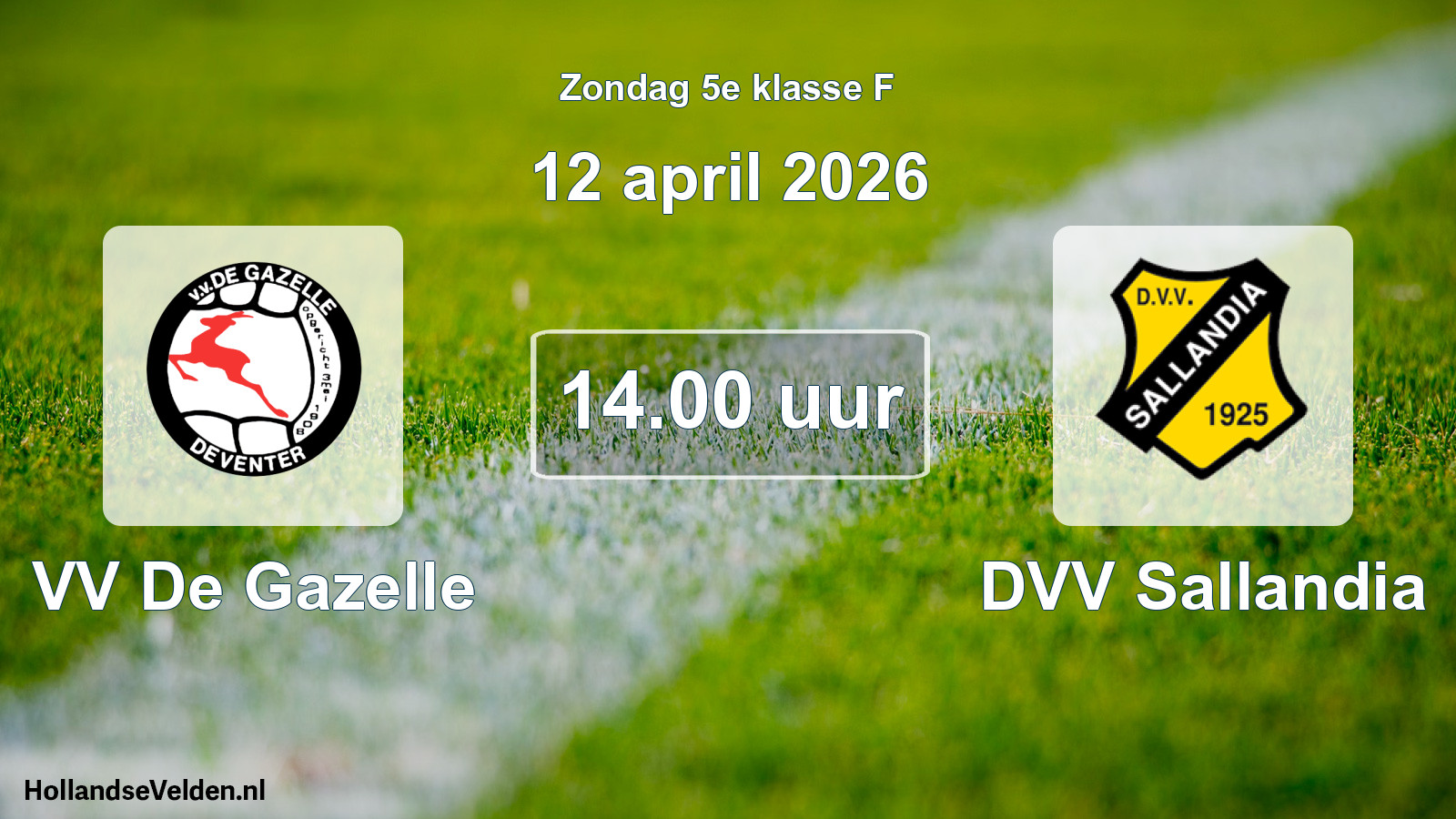 Scheduled Match: VV De Gazelle - DVV Sallandia (12 April 2026)