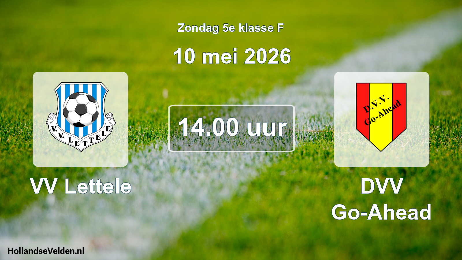 Geplande wedstrijd: VV Lettele - DVV Go-Ahead (10 mei 2026)