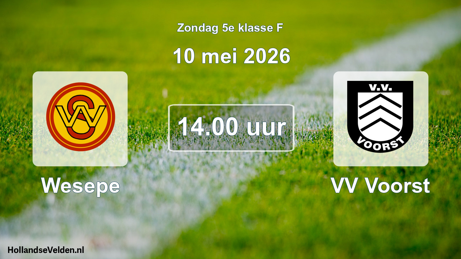 Geplande wedstrijd: Wesepe - VV Voorst (10 mei 2026)