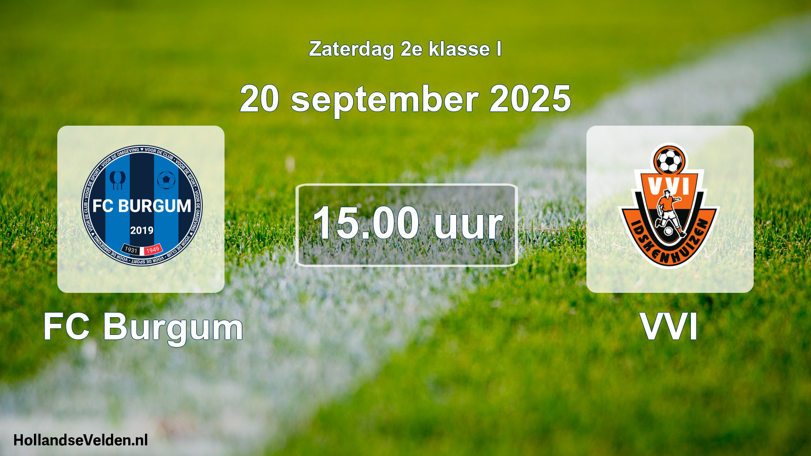 Geplande wedstrijd: FC Burgum - VVI (20 september 2025)