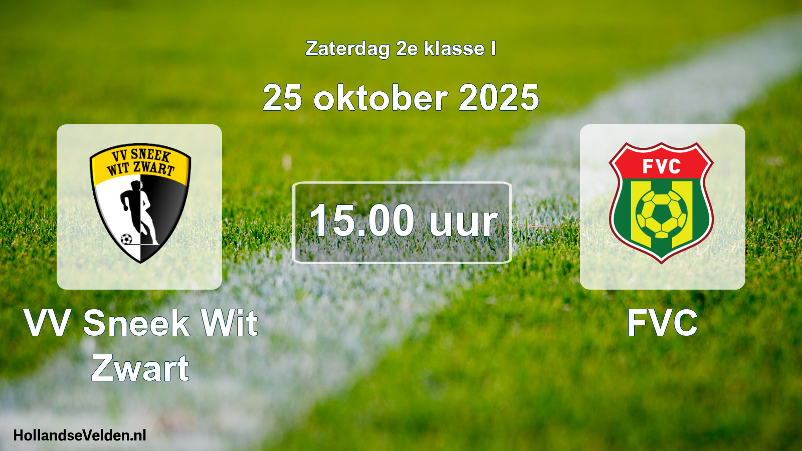 Scheduled Match: VV Sneek Wit Zwart - FVC (25 October 2025)