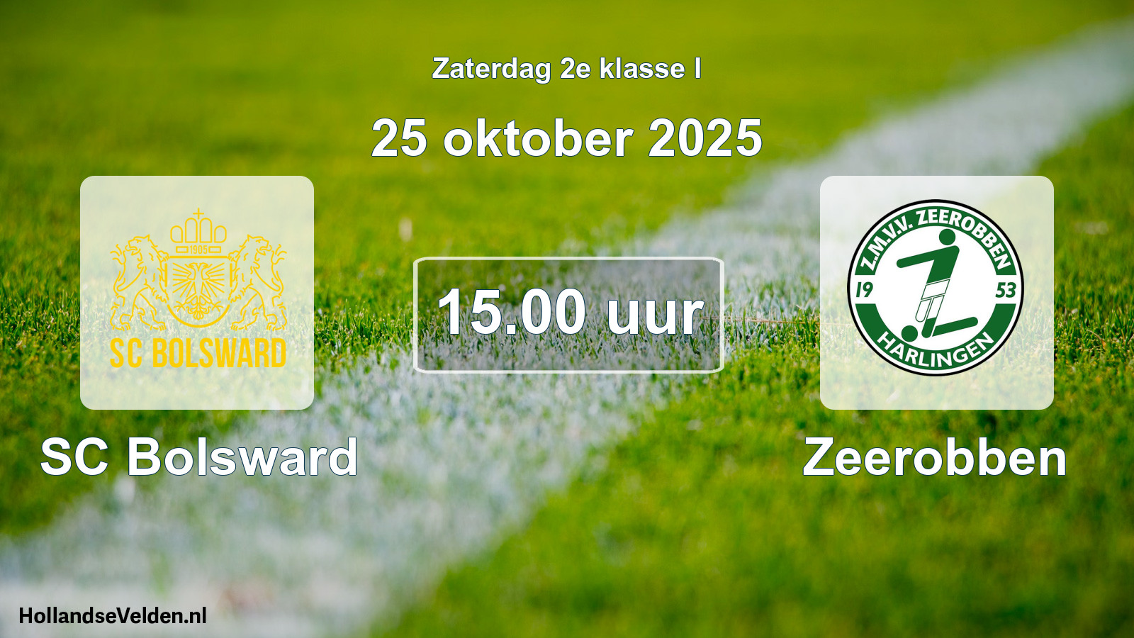 Scheduled Match: SC Bolsward - Zeerobben (25 October 2025)