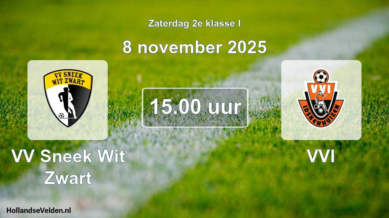 Geplande wedstrijd: VV Sneek Wit Zwart - VVI (8 november 2025)