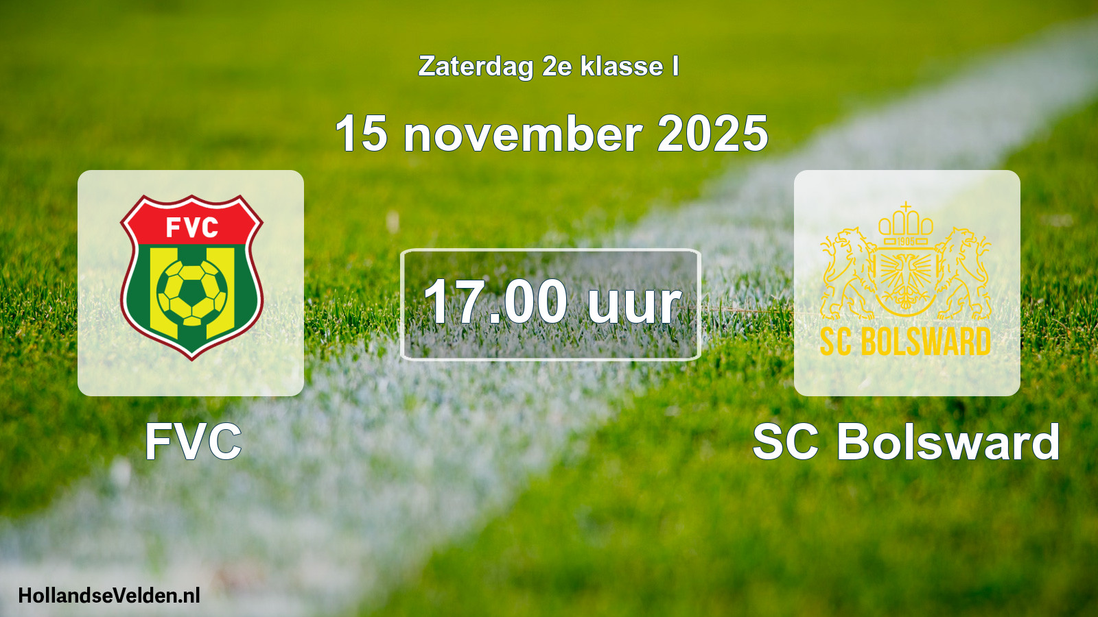 Geplande wedstrijd: FVC - SC Bolsward (15 november 2025)