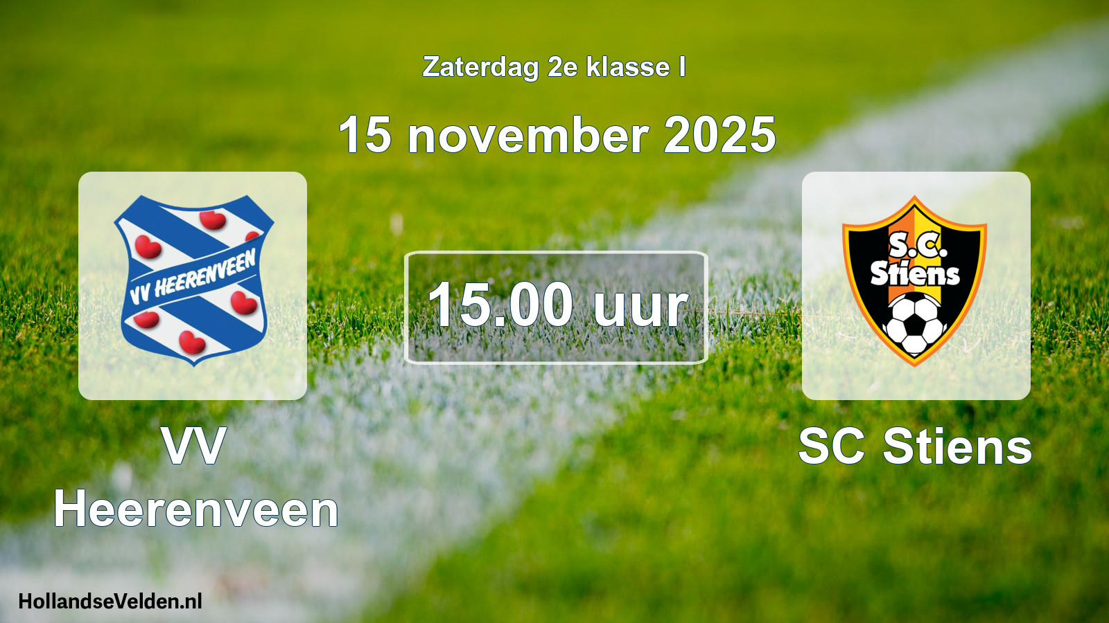 Geplande wedstrijd: VV Heerenveen - SC Stiens (15 november 2025)
