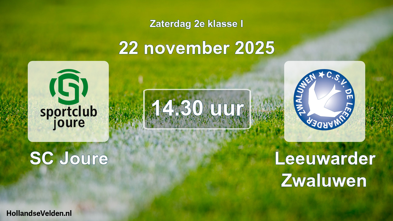 Geplande wedstrijd: SC Joure - Leeuwarder Zwaluwen (22 november 2025)