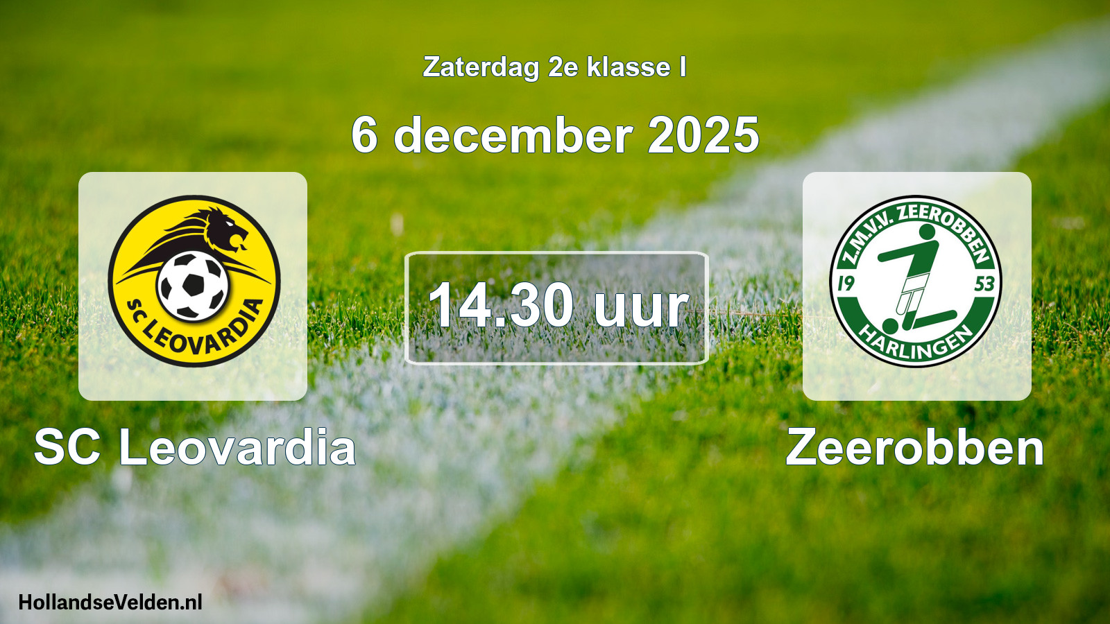 Geplande wedstrijd: SC Leovardia - Zeerobben (6 december 2025)