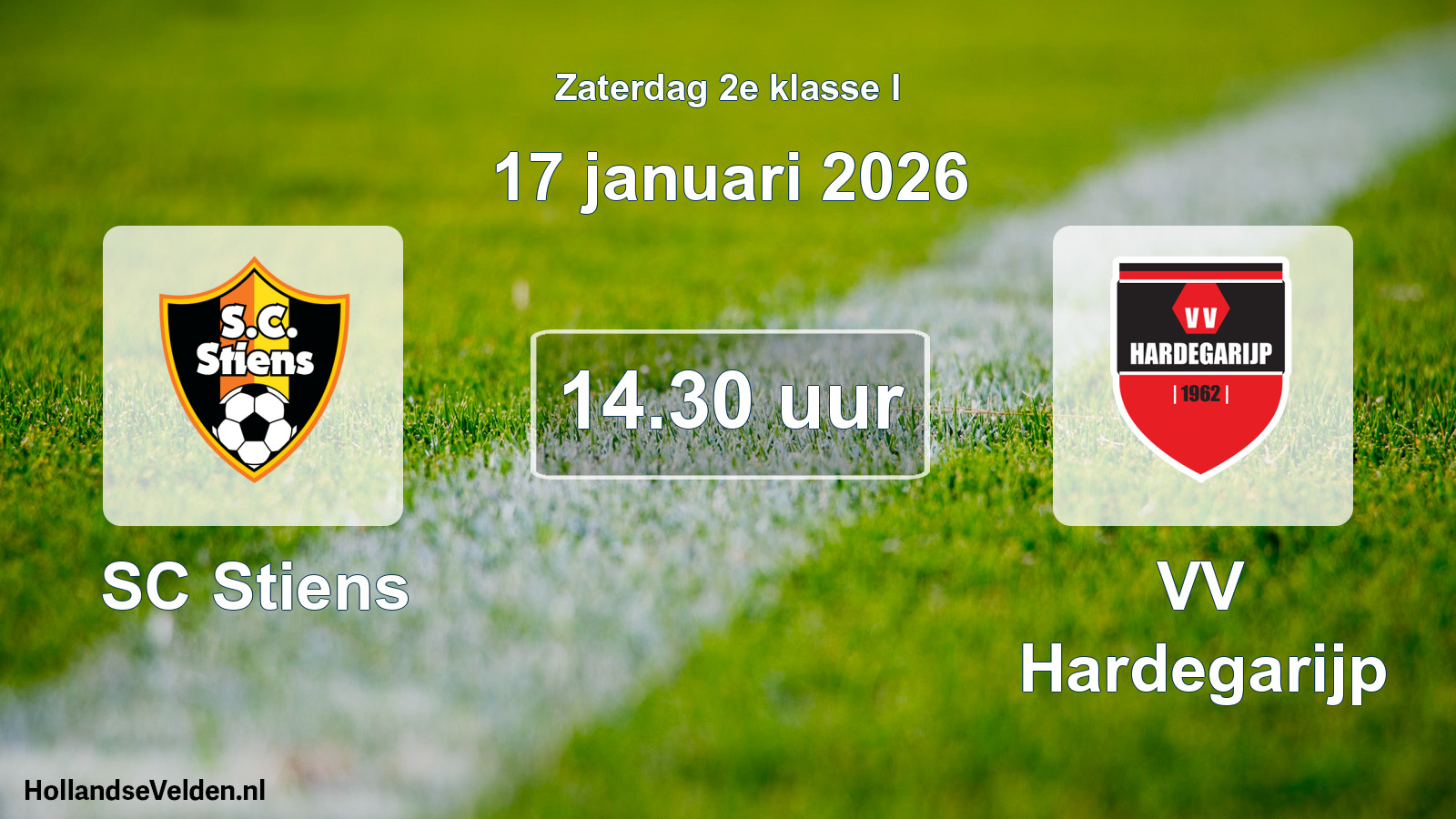 Geplande wedstrijd: SC Stiens - VV Hardegarijp (17 januari 2026)