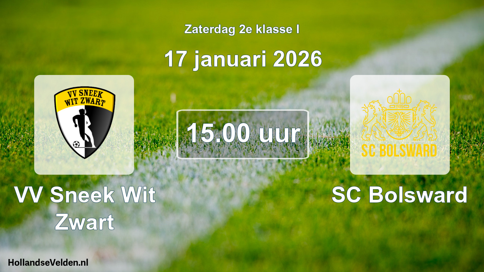 Scheduled Match: VV Sneek Wit Zwart - SC Bolsward (17 January 2026)