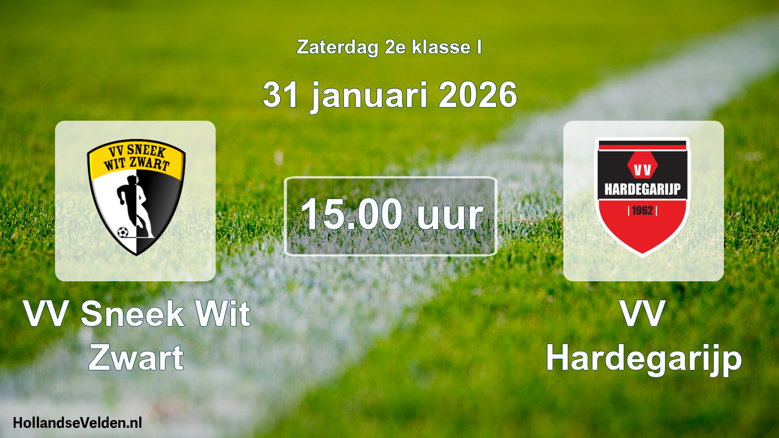 Scheduled Match: VV Sneek Wit Zwart - VV Hardegarijp (31 January 2026)