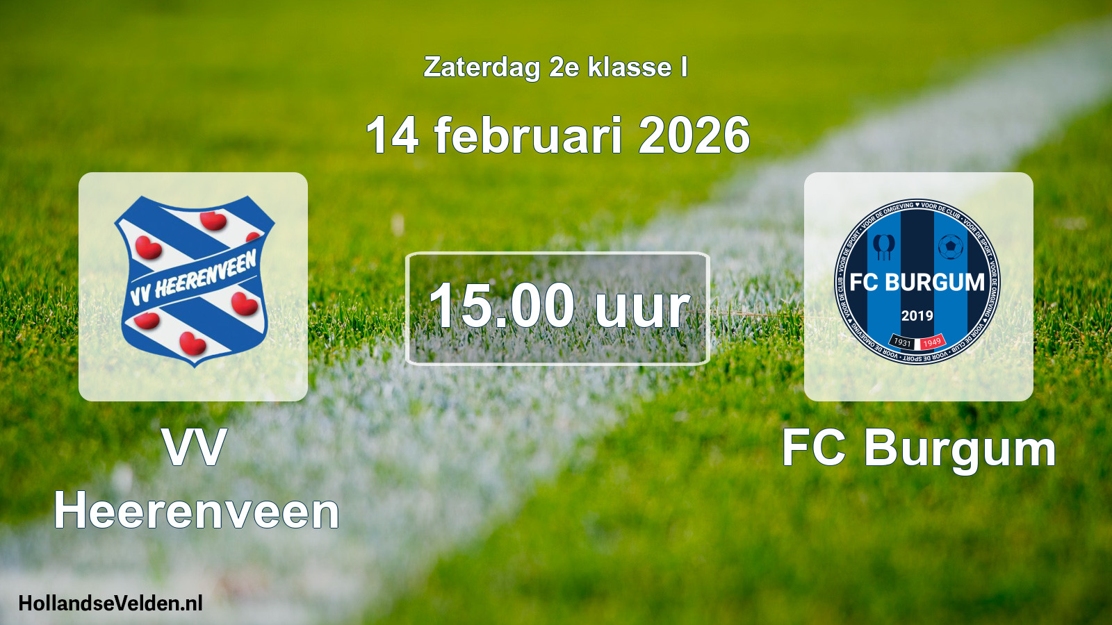 Scheduled Match: VV Heerenveen - FC Burgum (14 February 2026)