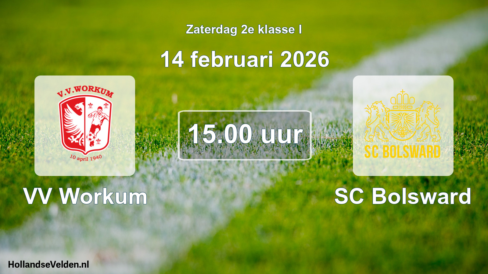 Geplande wedstrijd: VV Workum - SC Bolsward (14 februari 2026)