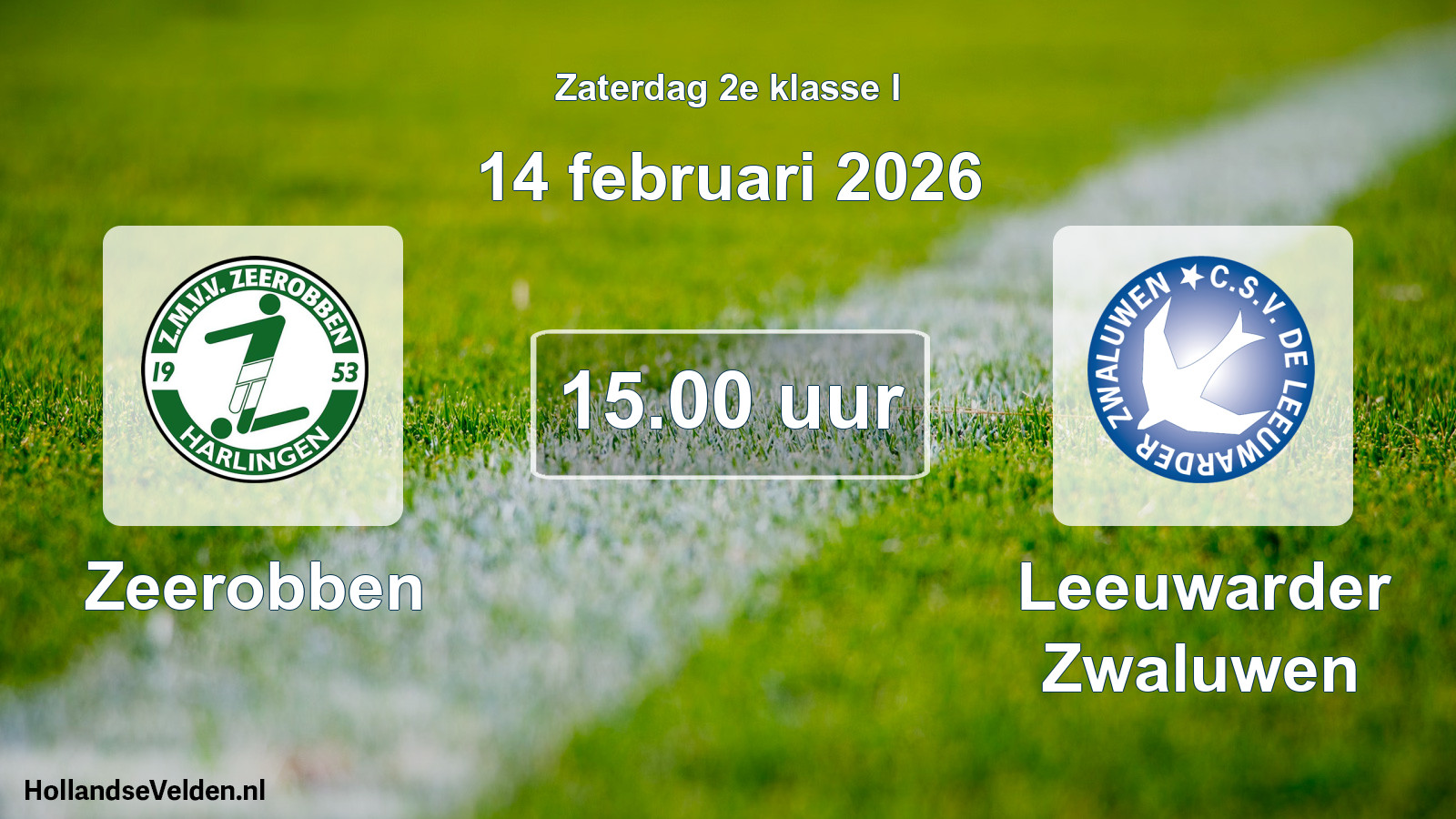 Geplande wedstrijd: Zeerobben - Leeuwarder Zwaluwen (14 februari 2026)