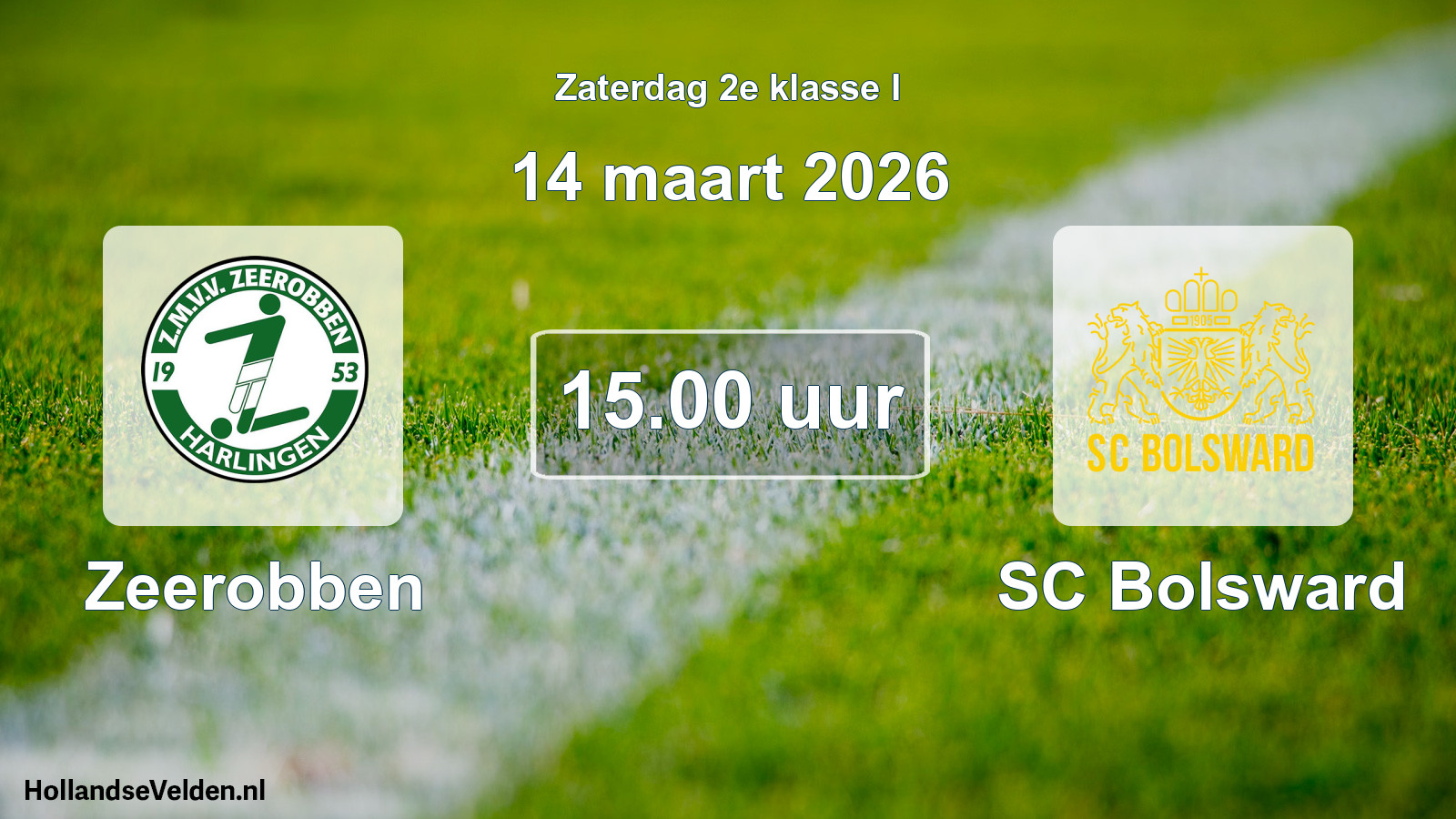 Geplande wedstrijd: Zeerobben - SC Bolsward (14 maart 2026)