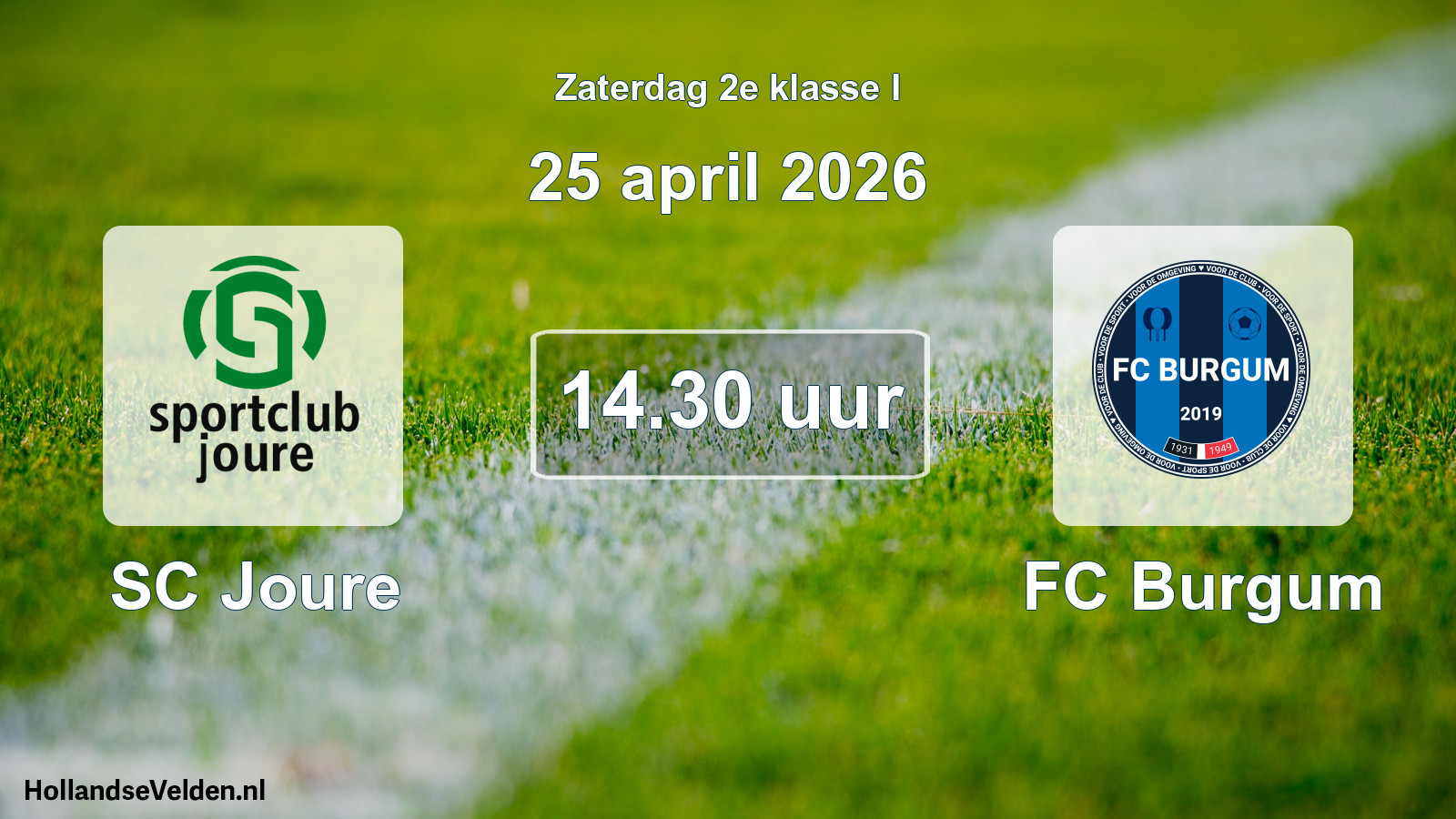 Geplande wedstrijd: SC Joure - FC Burgum (25 april 2026)