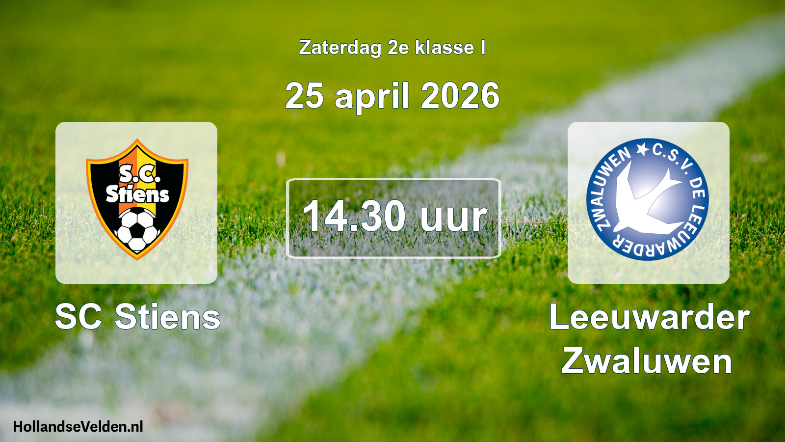 Geplande wedstrijd: SC Stiens - Leeuwarder Zwaluwen (25 april 2026)