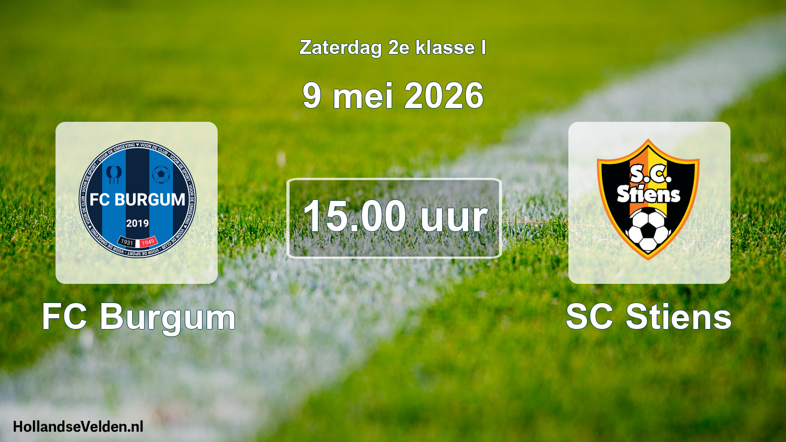 Geplande wedstrijd: FC Burgum - SC Stiens (9 mei 2026)