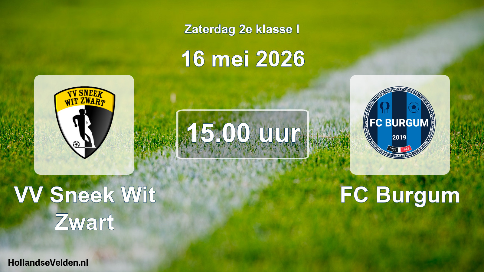 Scheduled Match: VV Sneek Wit Zwart - FC Burgum (16 May 2026)