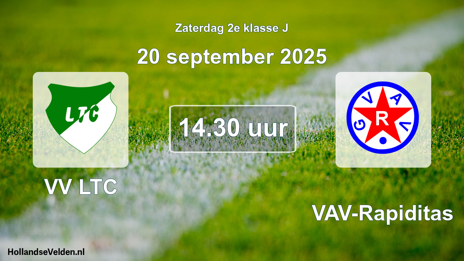 Geplande wedstrijd: VV LTC - GVAV-Rapiditas (20 september 2025)