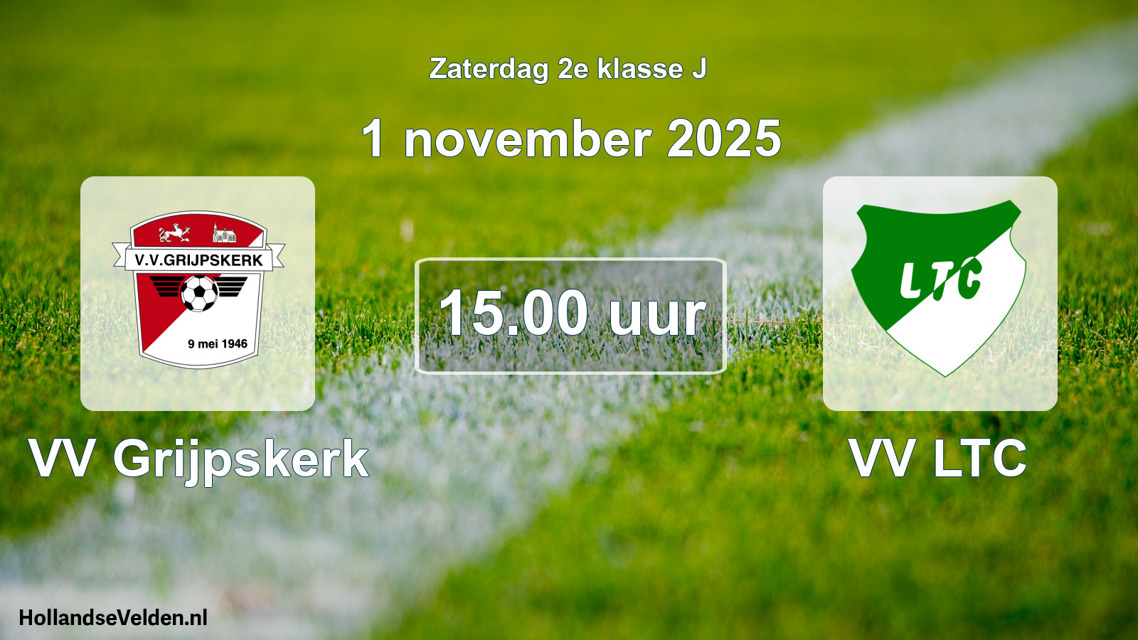 Scheduled Match: VV Grijpskerk - VV LTC (1 November 2025)