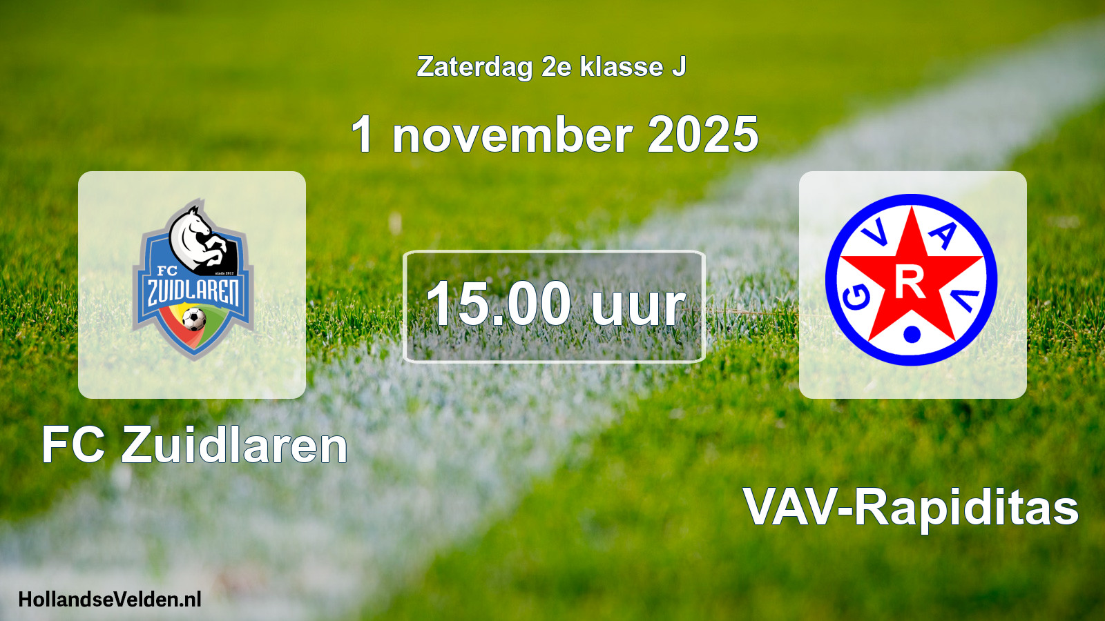 Scheduled Match: FC Zuidlaren - GVAV-Rapiditas (1 November 2025)