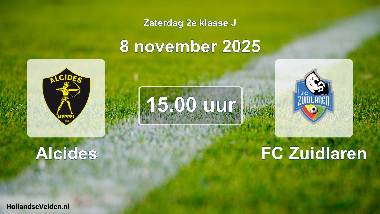 Geplande wedstrijd: Alcides - FC Zuidlaren (8 november 2025)